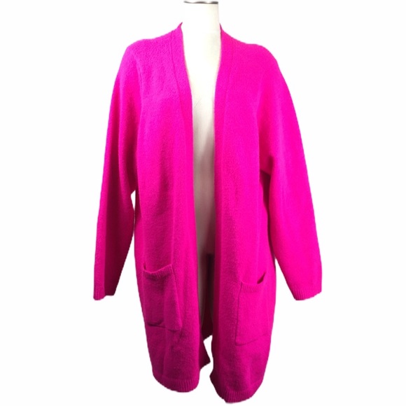 Pink Knit Open Front Cardigan 3x 